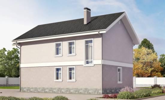 170-008-П Проект двухэтажного дома, небольшой коттедж из блока Омск | Проекты домов от House Expert