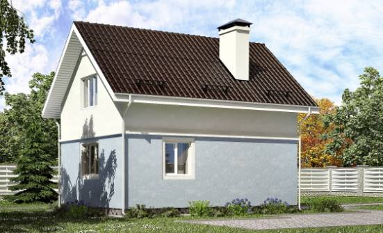 095-002-П Проект двухэтажного дома мансардный этаж, доступный загородный дом из газосиликатных блоков Омск | Проекты домов от House Expert