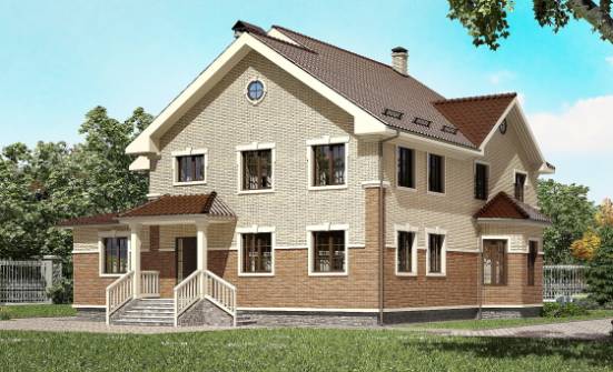 300-004-Л Проект двухэтажного дома, огромный загородный дом из арболита Омск | Проекты домов от House Expert
