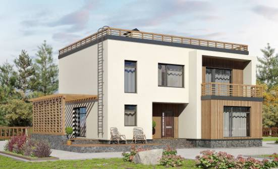215-002-Л Проект двухэтажного дома, простой загородный дом из газосиликатных блоков Омск | Проекты домов от House Expert