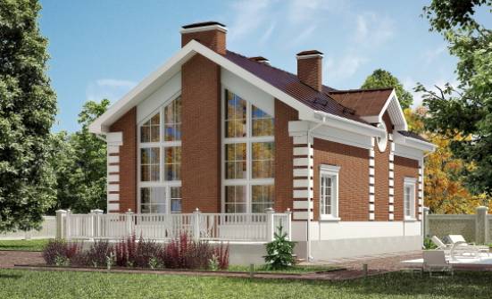 160-009-П Проект двухэтажного дома мансардой, скромный загородный дом из газобетона Омск | Проекты домов от House Expert