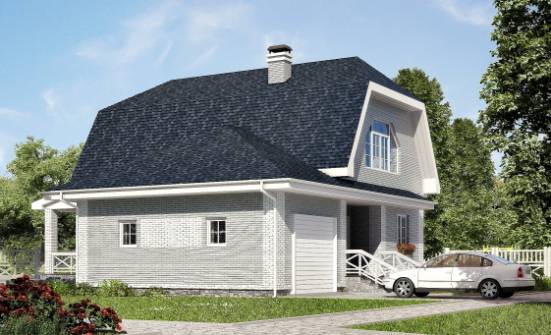 160-006-Л Проект двухэтажного дома с мансардным этажом, гараж, уютный дом из керамзитобетонных блоков Омск | Проекты домов от House Expert