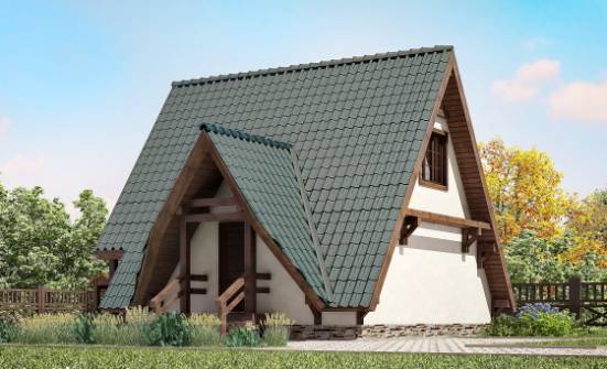 070-003-П Проект двухэтажного дома с мансардой, компактный дом из бревен Омск | Проекты домов от House Expert