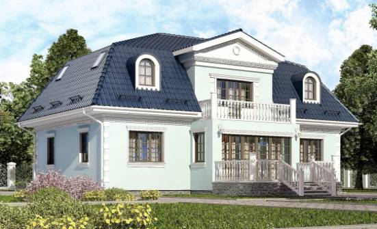 210-004-Л Проект двухэтажного дома с мансардой, средний загородный дом из блока Омск | Проекты домов от House Expert