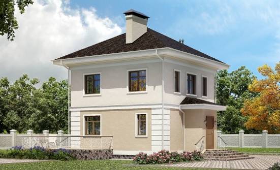 090-003-Л Проект двухэтажного дома, небольшой домик из теплоблока Омск | Проекты домов от House Expert