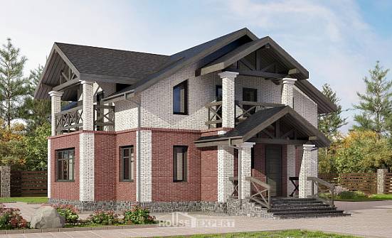 160-014-Л Проект двухэтажного дома, классический загородный дом из теплоблока Омск | Проекты домов от House Expert