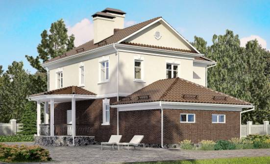 190-002-Л Проект двухэтажного дома и гаражом, простой дом из блока Омск | Проекты домов от House Expert