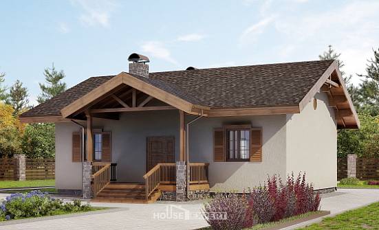 090-002-Л Проект одноэтажного дома, небольшой загородный дом из кирпича Омск | Проекты домов от House Expert