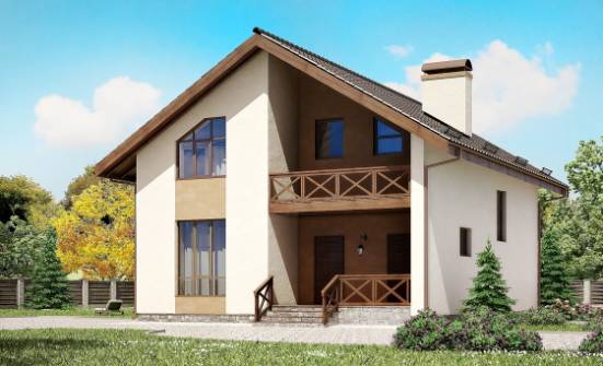 170-002-П Проект двухэтажного дома с мансардным этажом, компактный загородный дом из газобетона Омск | Проекты домов от House Expert