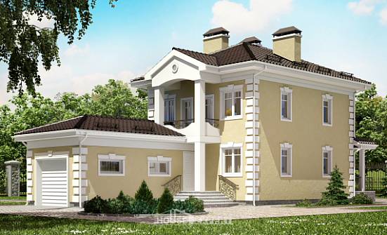 150-006-Л Проект двухэтажного дома, гараж, компактный загородный дом из пеноблока Омск | Проекты домов от House Expert