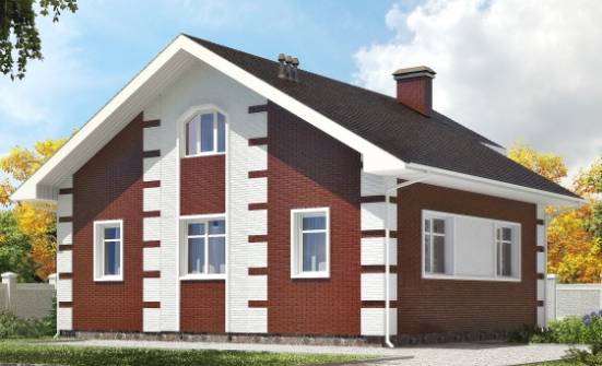 115-001-П Проект двухэтажного дома с мансардным этажом, компактный коттедж из керамзитобетонных блоков Омск | Проекты домов от House Expert