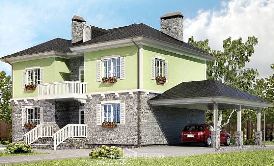 155-006-П Проект двухэтажного дома, гараж, недорогой дом из пеноблока Омск | Проекты домов от House Expert