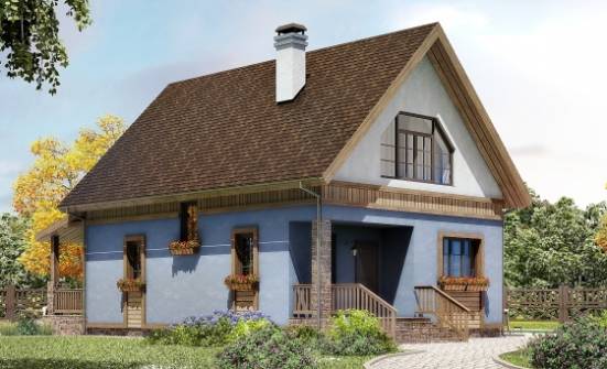 130-003-Л Проект двухэтажного дома мансардой, доступный загородный дом из газобетона Омск | Проекты домов от House Expert