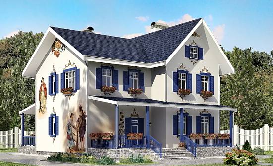 180-003-П Проект двухэтажного дома, современный загородный дом из кирпича Омск | Проекты домов от House Expert