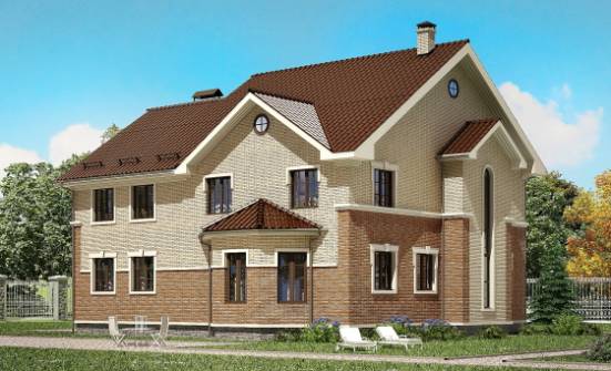 300-004-Л Проект двухэтажного дома, огромный загородный дом из арболита Омск | Проекты домов от House Expert