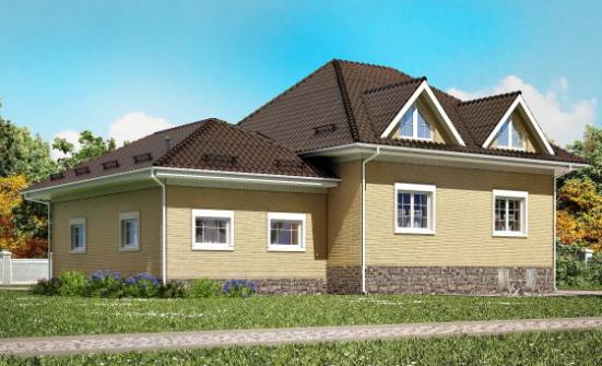 400-001-П Проект трехэтажного дома с мансардным этажом и гаражом, огромный коттедж из газобетона Омск | Проекты домов от House Expert