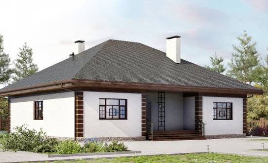 135-003-П Проект одноэтажного дома, доступный коттедж из арболита Омск | Проекты домов от House Expert
