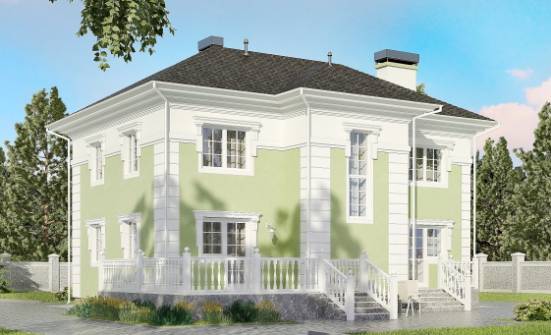 155-005-П Проект двухэтажного дома, компактный загородный дом из арболита Омск | Проекты домов от House Expert