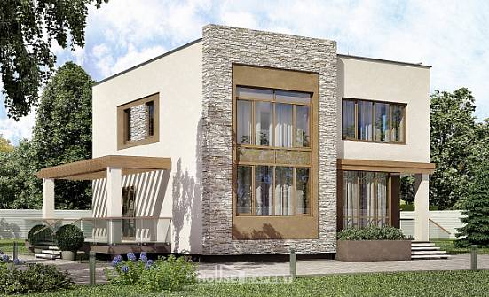 185-001-П Проект двухэтажного дома, просторный домик из теплоблока Омск | Проекты домов от House Expert