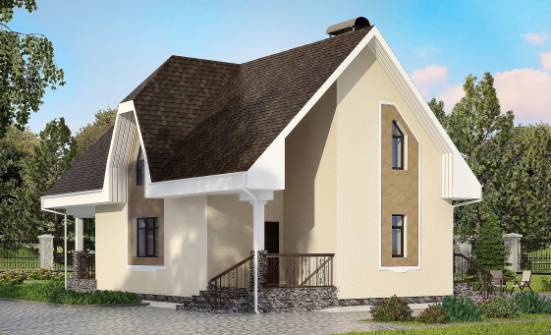 125-001-Л Проект двухэтажного дома с мансардой, экономичный коттедж из арболита Омск | Проекты домов от House Expert