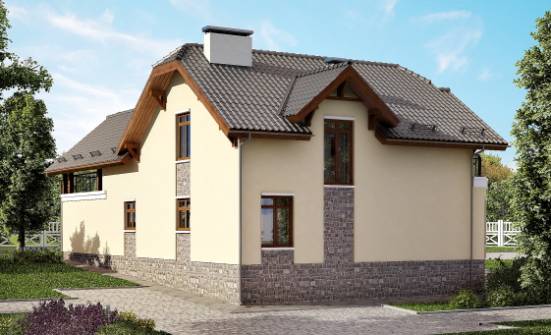 255-003-П Проект трехэтажного дома с мансардным этажом, гараж, уютный домик из газобетона Омск | Проекты домов от House Expert