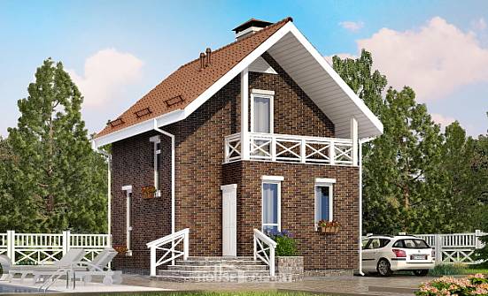 045-001-Л Проект двухэтажного дома мансардой, миниатюрный дом из газобетона Омск | Проекты домов от House Expert