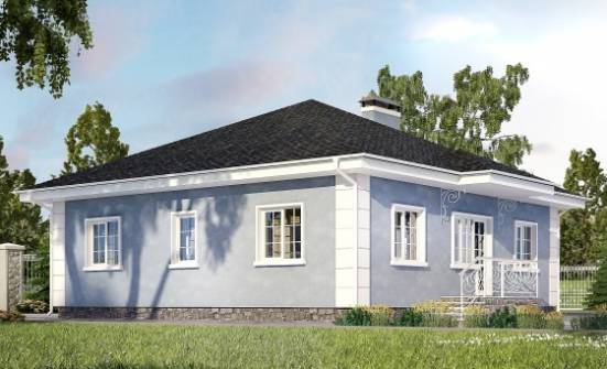 100-001-П Проект одноэтажного дома, классический дом из керамзитобетонных блоков Омск | Проекты домов от House Expert
