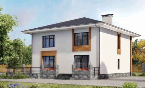 180-015-П Проект двухэтажного дома, простой коттедж из теплоблока Омск | Проекты домов от House Expert