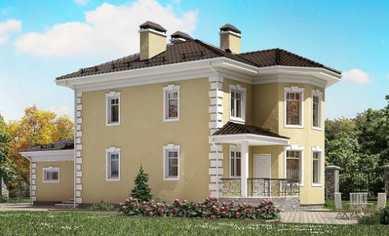 150-006-Л Проект двухэтажного дома, гараж, компактный загородный дом из пеноблока Омск | Проекты домов от House Expert