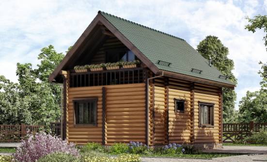 080-003-П Проект двухэтажного дома с мансардным этажом, небольшой загородный дом из дерева Омск | Проекты домов от House Expert