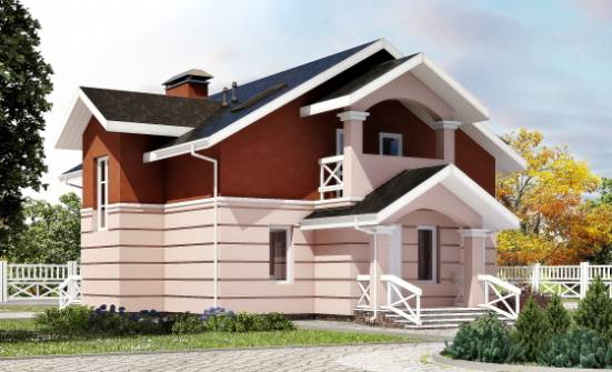 155-009-Л Проект двухэтажного дома с мансардным этажом, уютный коттедж из арболита Омск | Проекты домов от House Expert