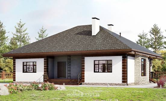 135-003-П Проект одноэтажного дома, доступный коттедж из арболита Омск | Проекты домов от House Expert