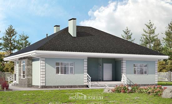 135-003-Л Проект одноэтажного дома, современный коттедж из арболита Омск | Проекты домов от House Expert