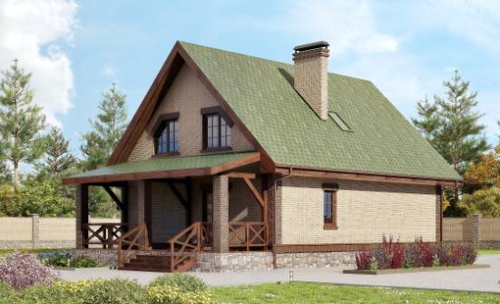 160-011-П Проект двухэтажного дома мансардой, простой дом из керамзитобетонных блоков Омск | Проекты домов от House Expert