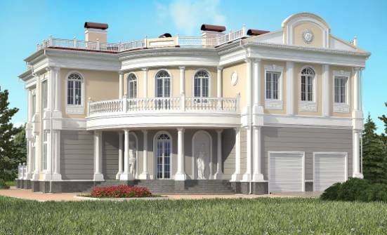 505-001-П Проект двухэтажного дома и гаражом, классический дом из арболита Омск | Проекты домов от House Expert