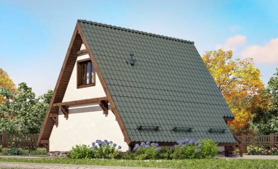 070-003-П Проект двухэтажного дома с мансардой, компактный дом из бревен Омск | Проекты домов от House Expert