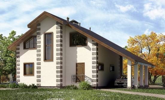150-003-Л Проект двухэтажного дома мансардный этаж, гараж, доступный дом из дерева Омск | Проекты домов от House Expert