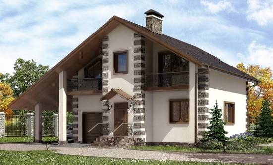 150-003-Л Проект двухэтажного дома мансардный этаж, гараж, доступный дом из дерева Омск | Проекты домов от House Expert