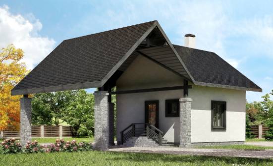 060-001-П Проект двухэтажного дома с мансардным этажом и гаражом, дешевый дом из арболита Омск | Проекты домов от House Expert