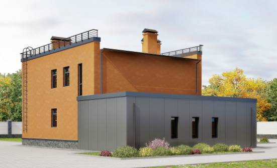 260-002-Л Проект двухэтажного дома и гаражом, огромный домик из поризованных блоков Омск | Проекты домов от House Expert