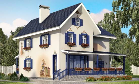 180-003-П Проект двухэтажного дома, современный загородный дом из кирпича Омск | Проекты домов от House Expert