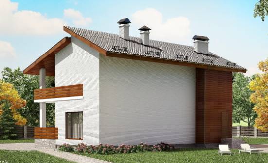 180-009-П Проект двухэтажного дома мансардный этаж, уютный дом из кирпича Омск | Проекты домов от House Expert