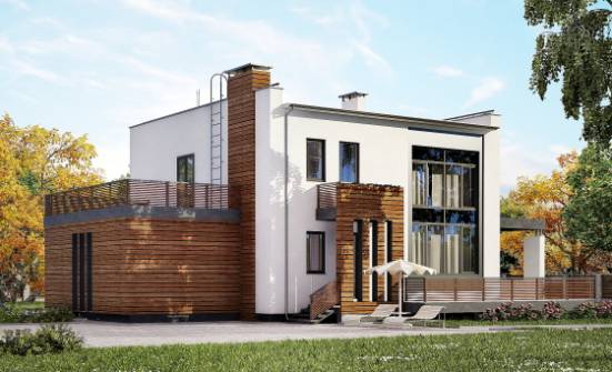 220-003-П Проект двухэтажного дома, гараж, просторный коттедж из газобетона Омск | Проекты домов от House Expert