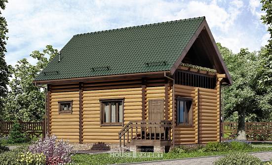 080-003-П Проект двухэтажного дома с мансардным этажом, небольшой загородный дом из дерева Омск | Проекты домов от House Expert