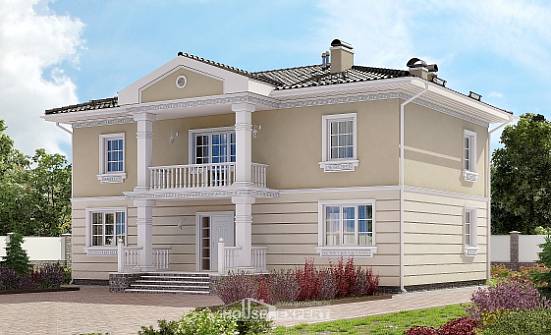 210-005-Л Проект двухэтажного дома, красивый коттедж из твинблока Омск | Проекты домов от House Expert