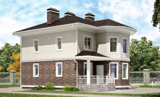 120-001-Л Проект трехэтажного дома, простой дом из поризованных блоков Омск | Проекты домов от House Expert