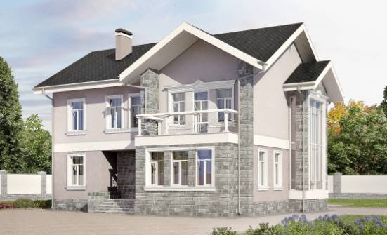 170-008-П Проект двухэтажного дома, небольшой коттедж из блока Омск | Проекты домов от House Expert