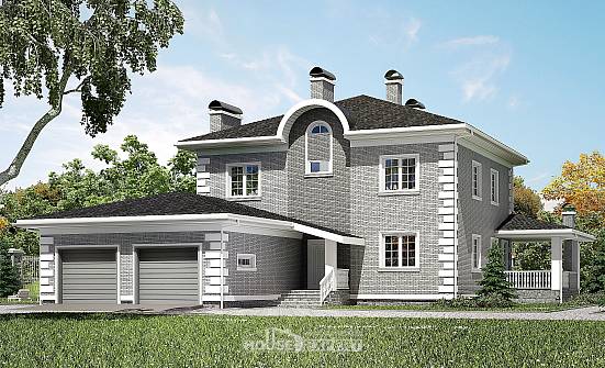 245-004-Л Проект двухэтажного дома и гаражом, уютный домик из кирпича Омск | Проекты домов от House Expert