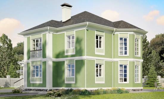 170-001-Л Проект двухэтажного дома и гаражом, экономичный дом из твинблока Омск | Проекты домов от House Expert