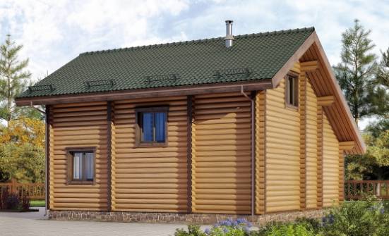110-005-П Проект двухэтажного дома мансардой, доступный дом из бревен Омск | Проекты домов от House Expert